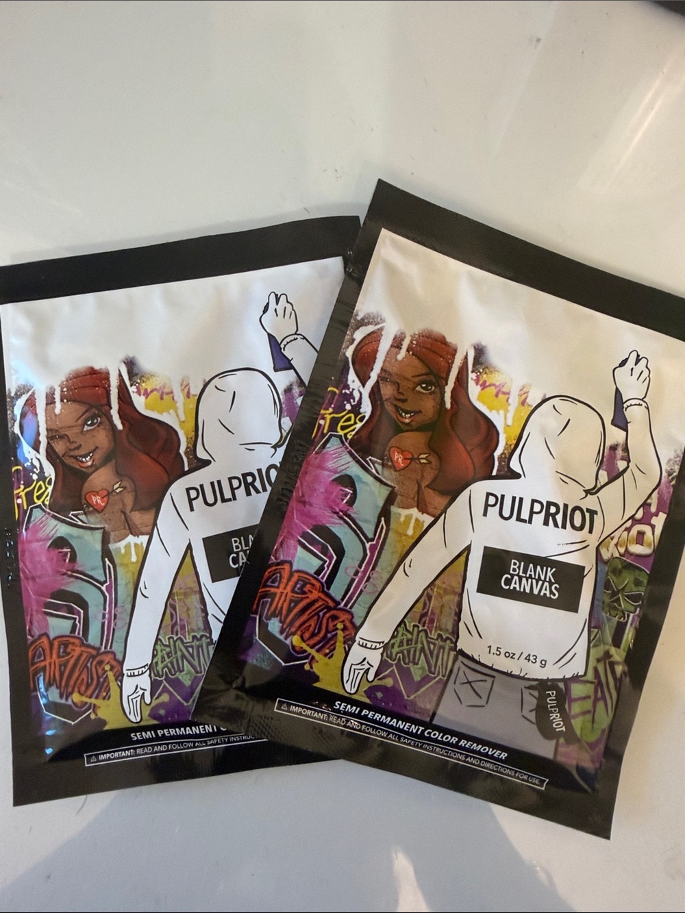 2 BRAND NEW Pulp Riot Blank Canvas Semi-Permanent Color Remover — White Sachet